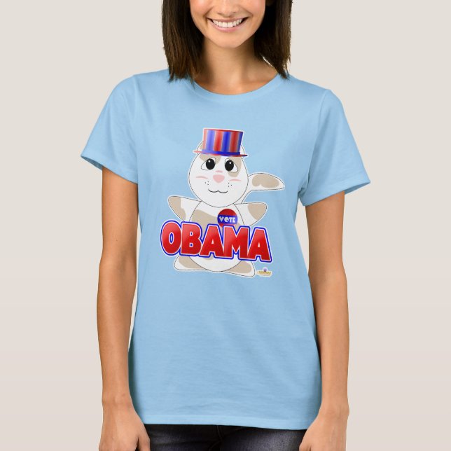 Camiseta Huggable Votación Tan Cat Red Obama (Anverso)