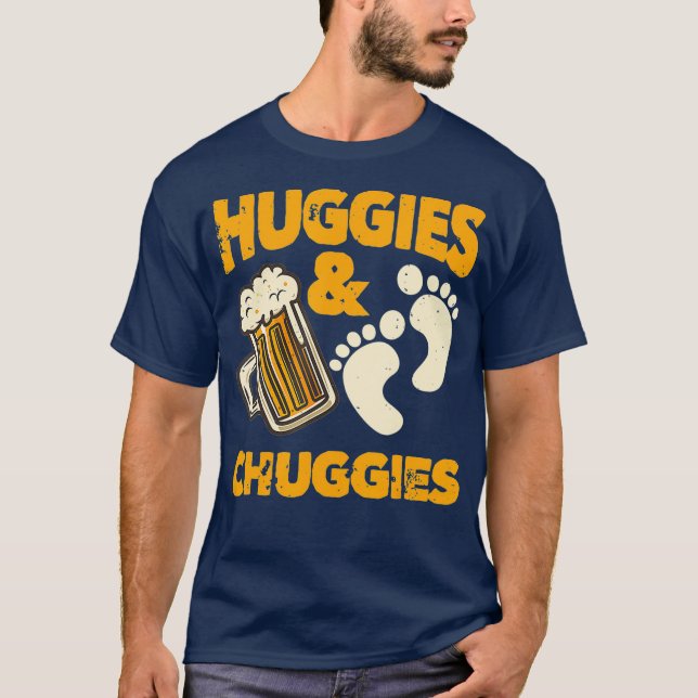 Camiseta Huggies and Chuggies  Funny Future Father Party (Anverso)