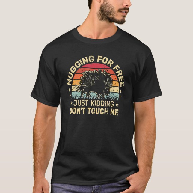 Camiseta Hugging For Free Rodents  Porcupine retro for men (Anverso)