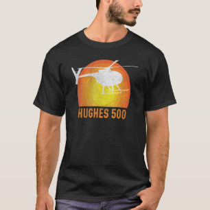 Camiseta Hughes 500 Vintage Helicóptero Pilot Silhouette Su