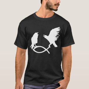 Camiseta Hugin y Munin Atrapan Peces Cristianos Odin Thor V