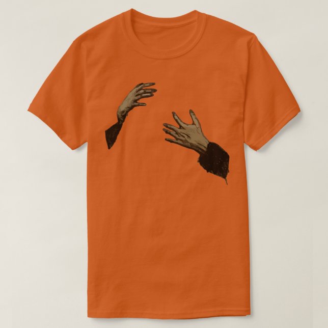 Camiseta Hugo hueco y emocional vacío, mano abrazada (Diseño del anverso)