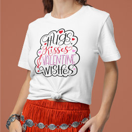 Camiseta Hugs, kisses and Valentine Wishes, Hearts, Love 2 