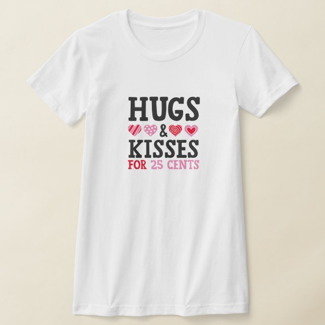 Camiseta HUGS & KISSES - Valentine Heart Gift T-Shirt (Distribución)