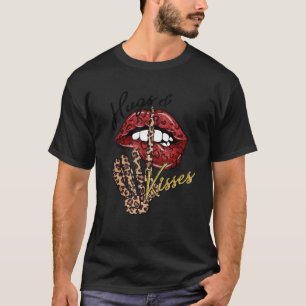 Camiseta Hugs Skeleton Lips Kisses Leopard Hearts Vale