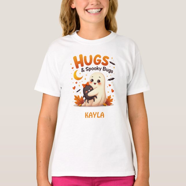 Camiseta Hugs & Spooky Bugs Fantasmas de Halloween (Anverso)