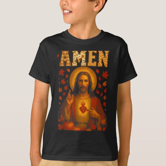 Camiseta Hugvyn Amen Fall Jesus Christian Bible Verses Than (Anverso)