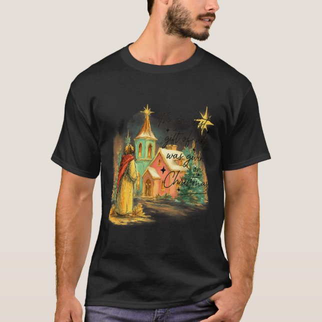 Camiseta Hugvyn Greatest Gift Of All Religious Christmas Na (Anverso)
