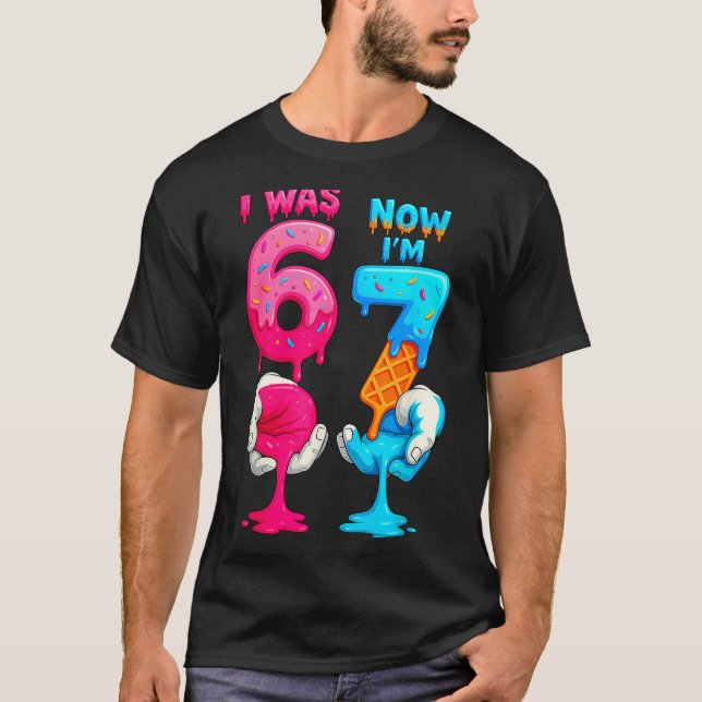 Camiseta Hugvyn I Was 6 Now I'm 7 Year Old Birthday Six Sev (Anverso)