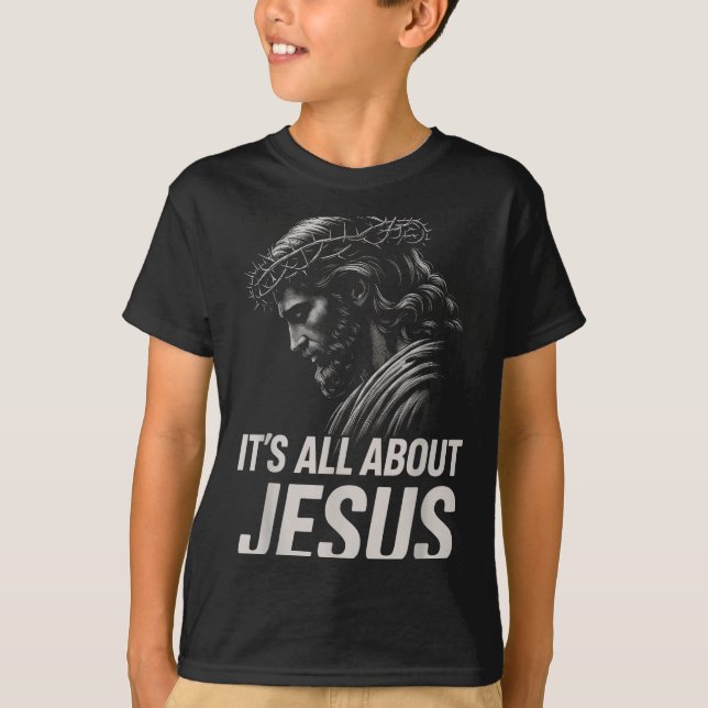 Camiseta Hugvyn Its All About Jesus Christian Faith Patriot (Anverso)