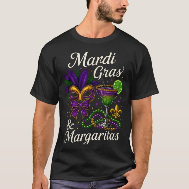 Camiseta Hugvyn Mardi Gras And Margaritas Louisiana New Orl (Anverso)