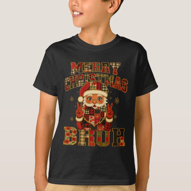 Camiseta Hugvyn Navidades Santa Claus Patchwork Chris (Anverso)