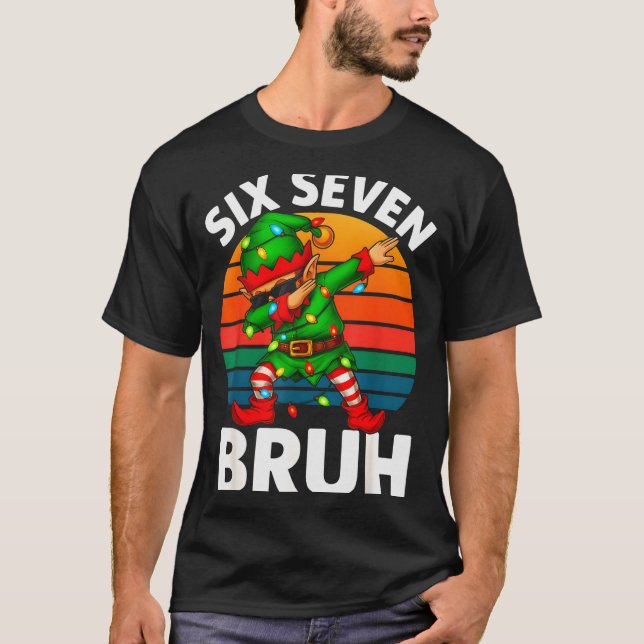Camiseta Hugvyn Seis Siete 6 7 Meme Elfo Haciendo Dabbing F (Anverso)