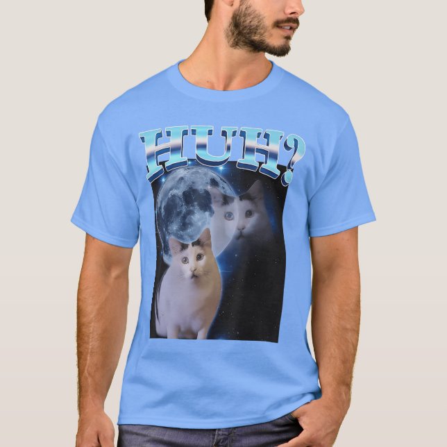 Camiseta Huh Funny Dank Cat Meme Ugly Gifts Goofy Ahh Cats  (Anverso)