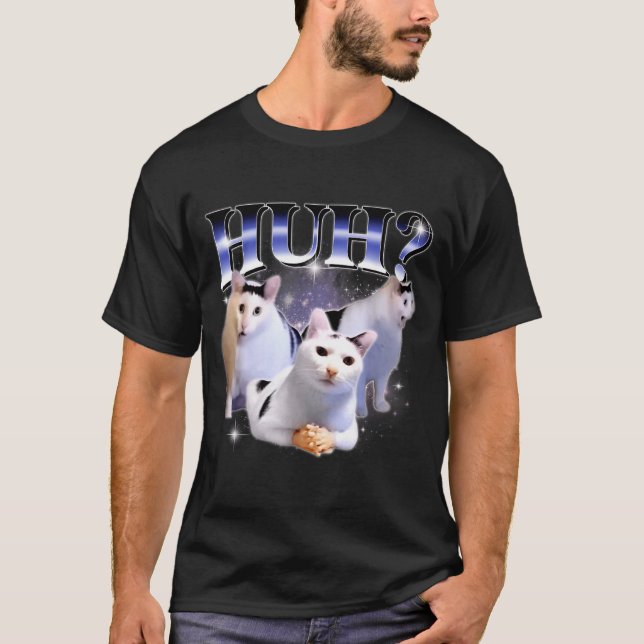 Camiseta Huh Funny Dank Cat Stud Oddly Bootleg Specific Dan (Anverso)