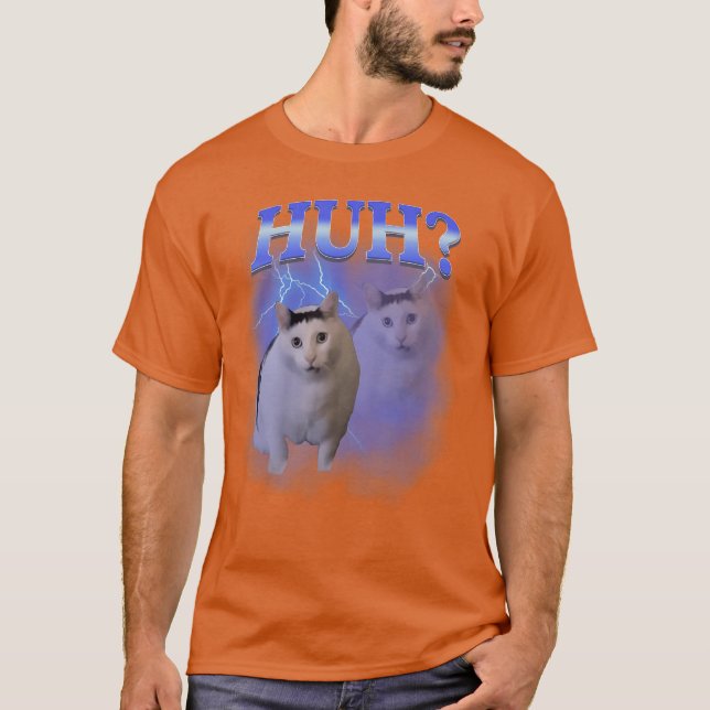 Camiseta Huh Silly Cat Meme Funny Oddly Bootleg Specific Da (Anverso)