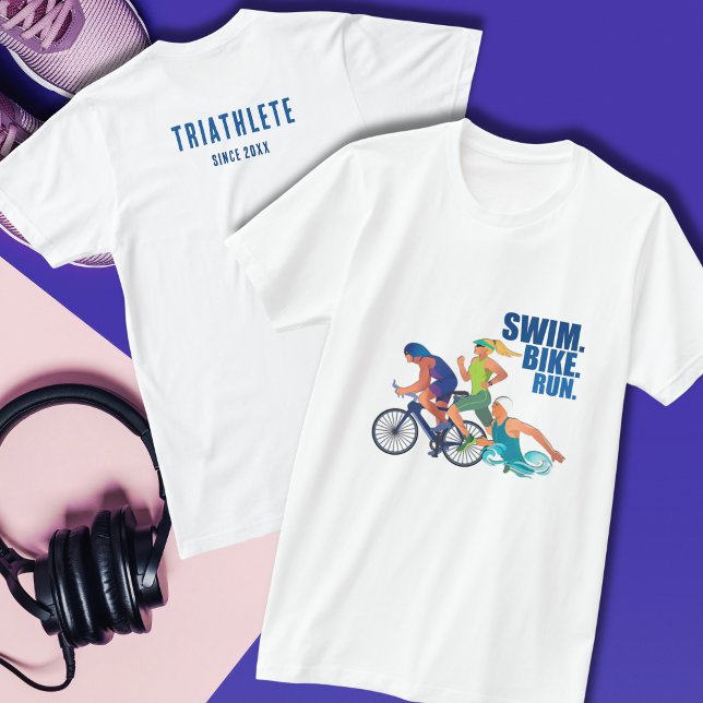 Camiseta Huida en bicicleta de natación | Triatleta desde 2 (Subido por el creador)