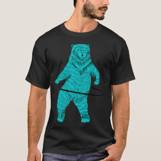 Camiseta Hula Hoop Bailando Hipster Azul Bear Art Pr