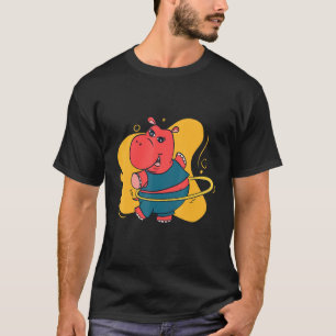 Camiseta Hula Hoop Hippopótamo Hooping Entrenamiento Fitnes