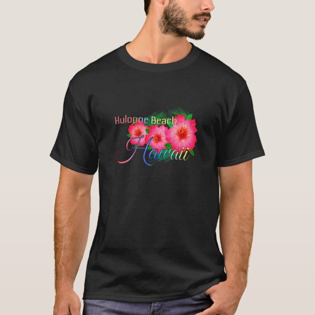 Camiseta Hulopoe Beach Hawaii Flowers Tropical Family Vacat (Anverso)