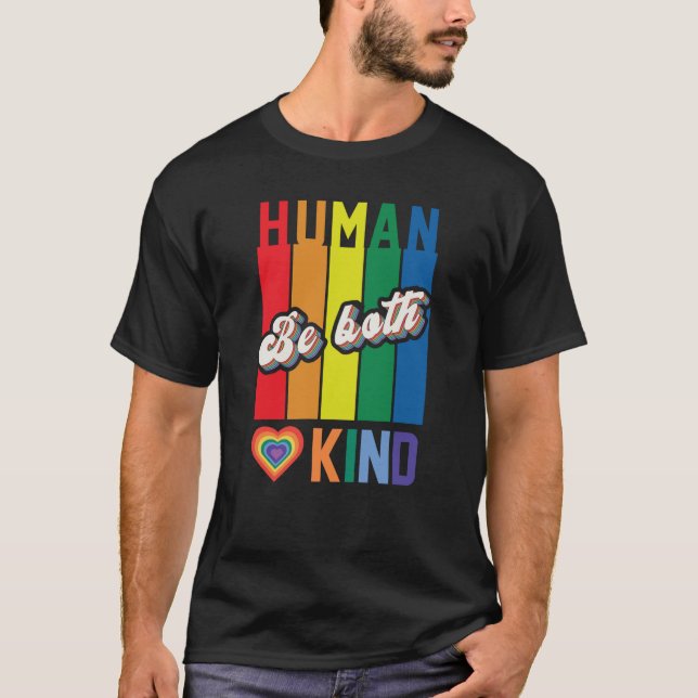 Camiseta Human | Be Kind | Rainbow | LGBTQ (Anverso)