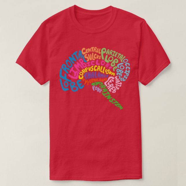Camiseta Human Brain Anatomy using Typography  (Diseño del anverso)