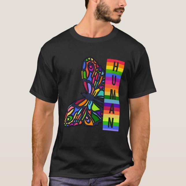 Camiseta Human Butterfly LGBT (Anverso)