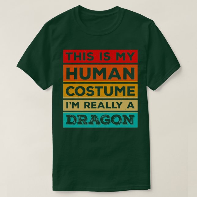 Camiseta Human Costume Dragon Fire Halloween Beast Wings 1 (Diseño del anverso)