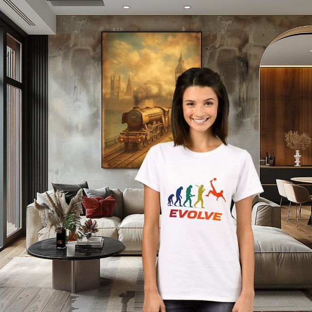 Camiseta Human Evolution Into Modern Soccer Silhouette (Subido por el creador)