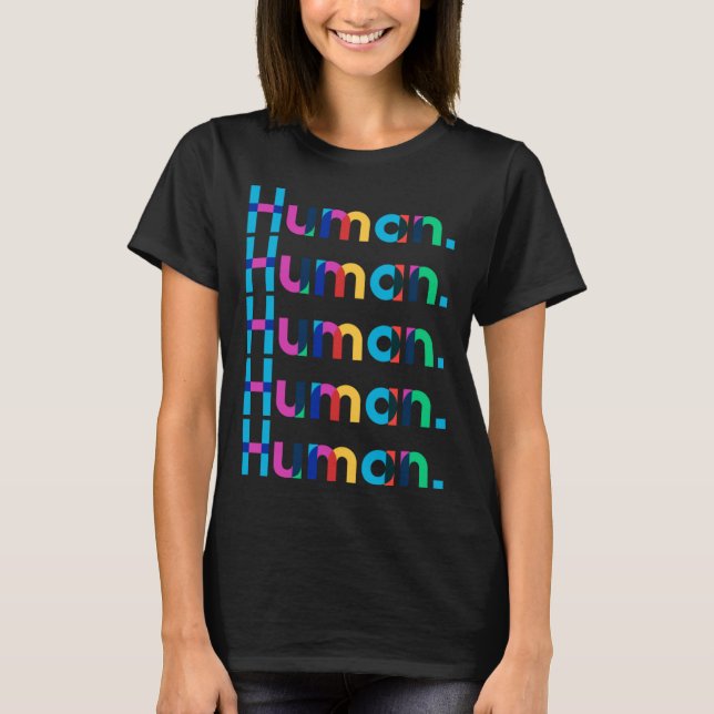 Camiseta HUMAN Gay Pride Month Transgender Rainbow LGBTQ (Anverso)