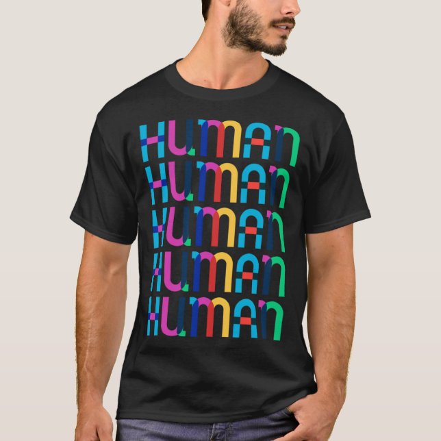 Camiseta HUMAN Gay Pride Month Transgender Rainbow LGBTQ 2 (Anverso)
