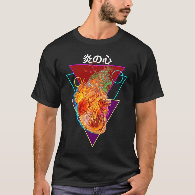 Camiseta Human Heart Vaporwave Aesthetic Body Part and Anat (Anverso)
