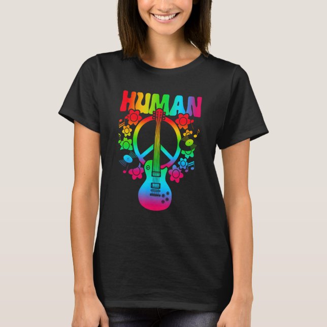 Camiseta HUMAN Rainbow LGBT Flag Gay Pride Month Lesbian 9 (Anverso)