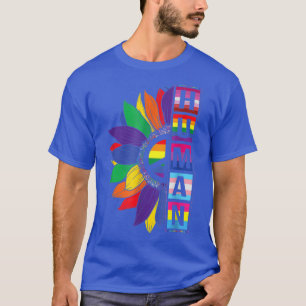 Camiseta HUMAN Sunflower LGBT Bandera Orgullo Gay Mes Orgul