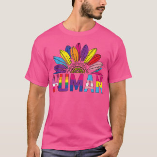 Camiseta HUMAN Sunflower LGBT Flag Gay Pride Month Proud LG