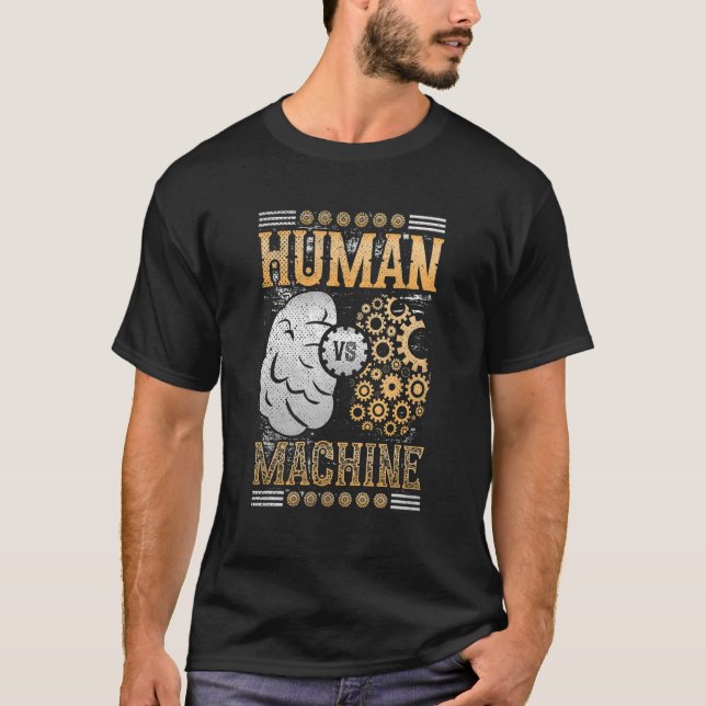 Camiseta Human Vs Machine Steampunk (Anverso)