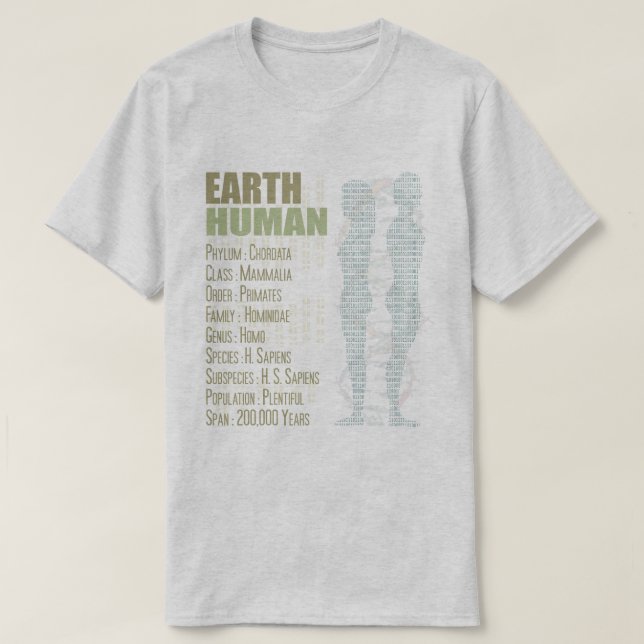 Camiseta humana de la Tierra (Diseño del anverso)