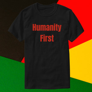 Camiseta Humanidad Primer texto rojo negrita