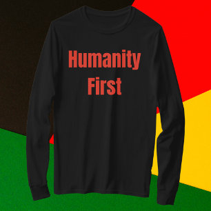 Camiseta Humanidad Primer texto rojo negrita