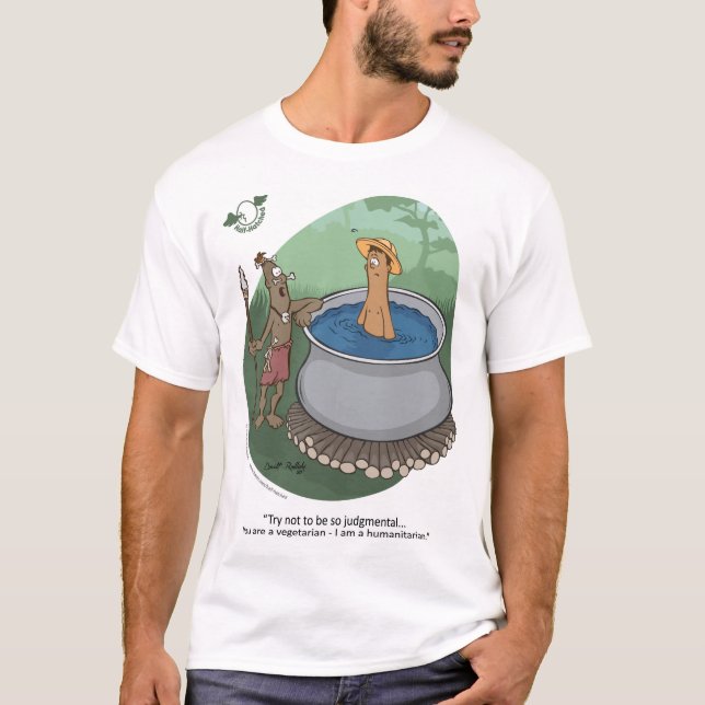 Camiseta Humanitario vs. vegetariano (Anverso)