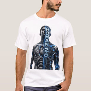 Camiseta Humano 2.0: La Fusión Definitiva de Biología y Tec