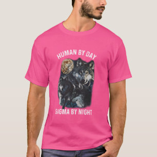 Camiseta Humano De Día Sigma De Noche Lobo Alfa