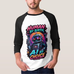 Camiseta Humano de nacimiento, IA por elección, divertido r