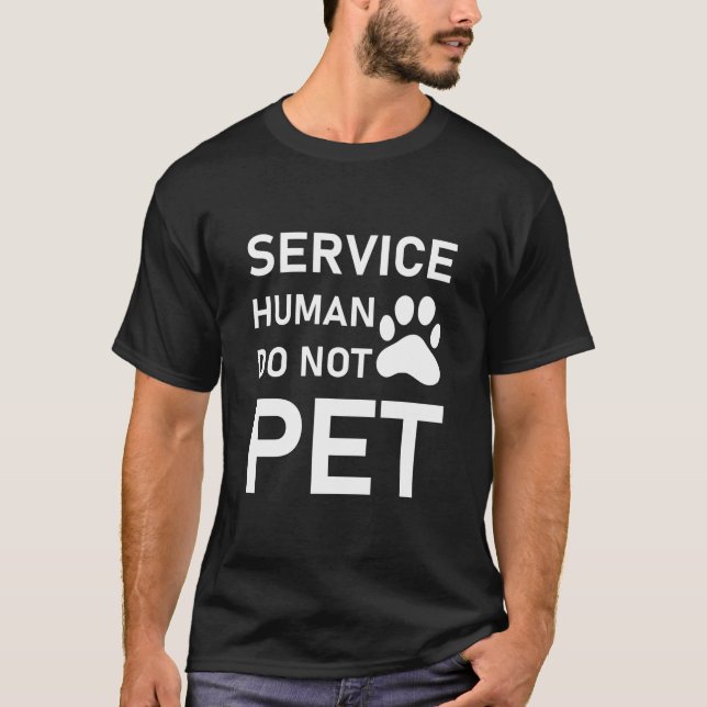 Camiseta Humano de Servicio No Acariciar - Amante de Perros (Anverso)