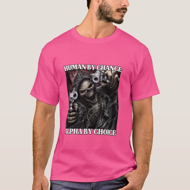 Camiseta Humano Por Oportunidad Alpha Por Elección Graciosa (Anverso)