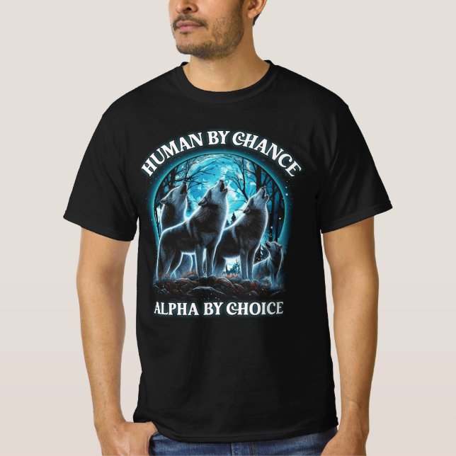 Camiseta Humano Por Posibilidad Alpha Por Elección Alpha Wo (Anverso)