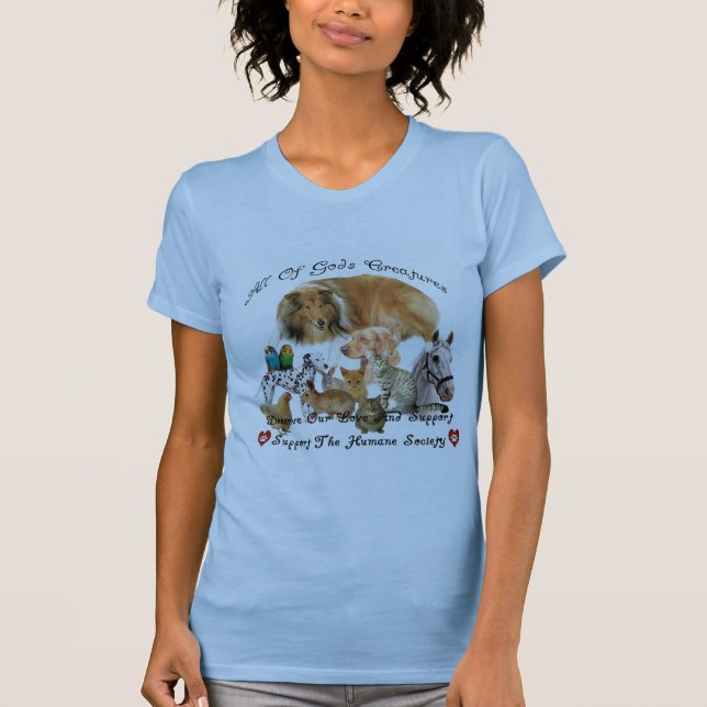 Camiseta Humano sociedad ayuda animal de las criaturas de (Anverso)