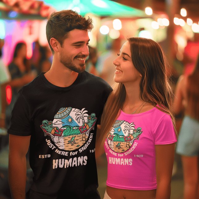 Camiseta ¿Humanos? ¡Acá para los aperitivos! Alien Hallowee (Subido por el creador)