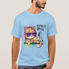 Camiseta ¿Humanos? Opcional – Gato Genial con Gafas de Sol 