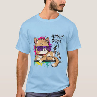 Camiseta ¿Humanos? Opcional – Gato Genial con Gafas de Sol